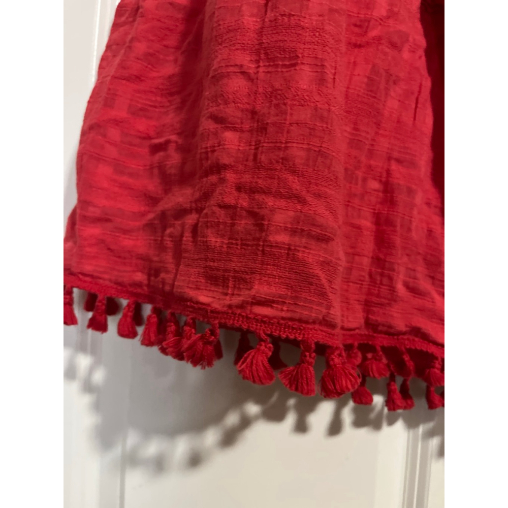 EUC Women's Talbots Red Tiered Tassel Mini Skirt L - Picture 3 of 10